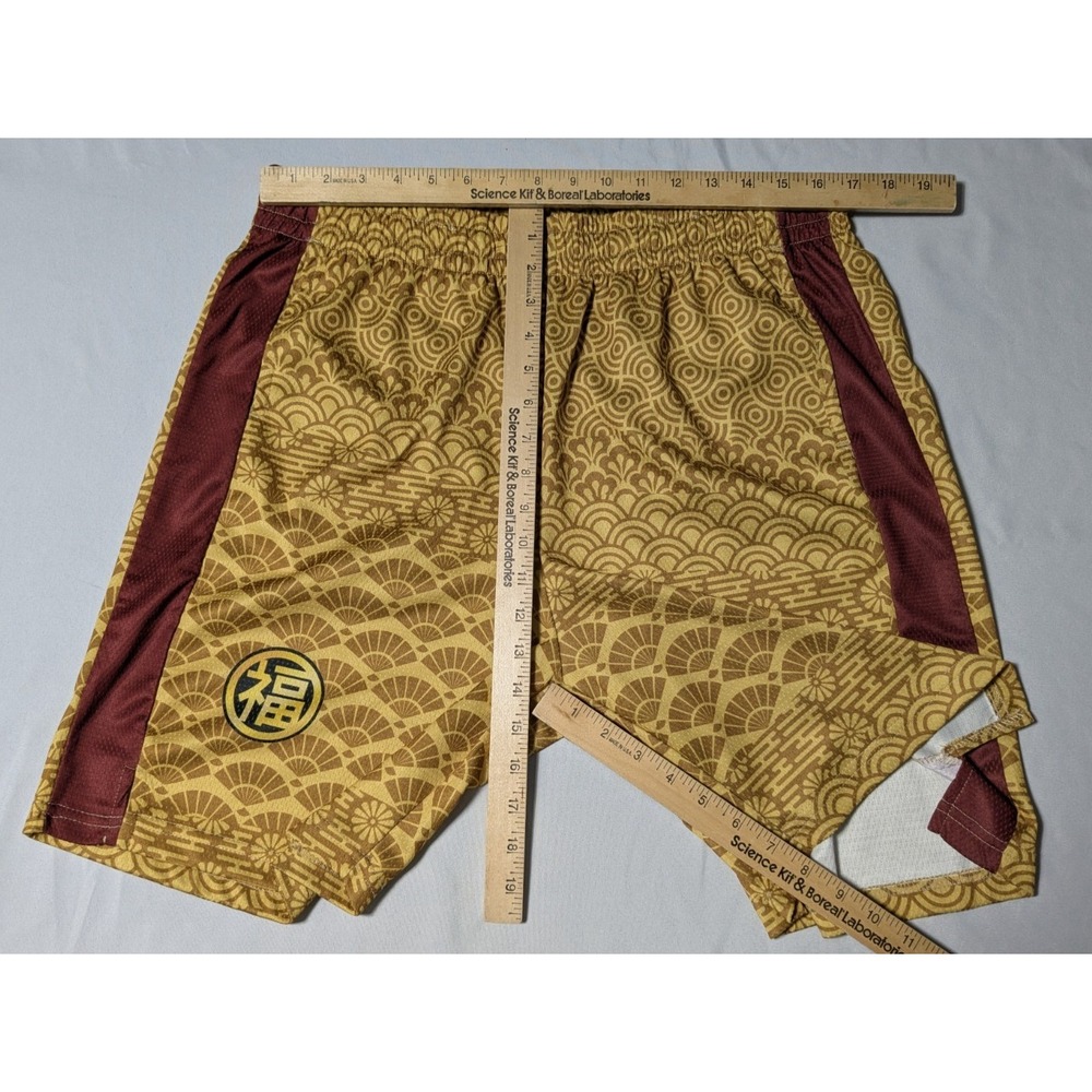 Red Ape MCMXXXIII‎ Men Large Gold Scallop AOP Pull-on Shorts - Picture 5 of 14